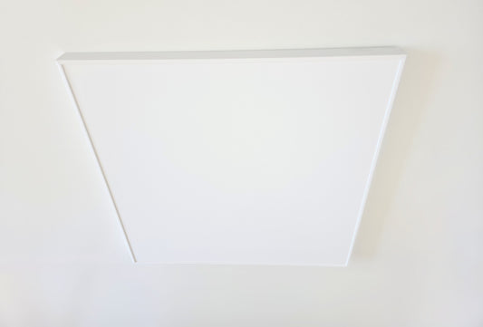 FirTec+® 500W infraroodpaneel 60x60 cm in badkamer — compact formaat