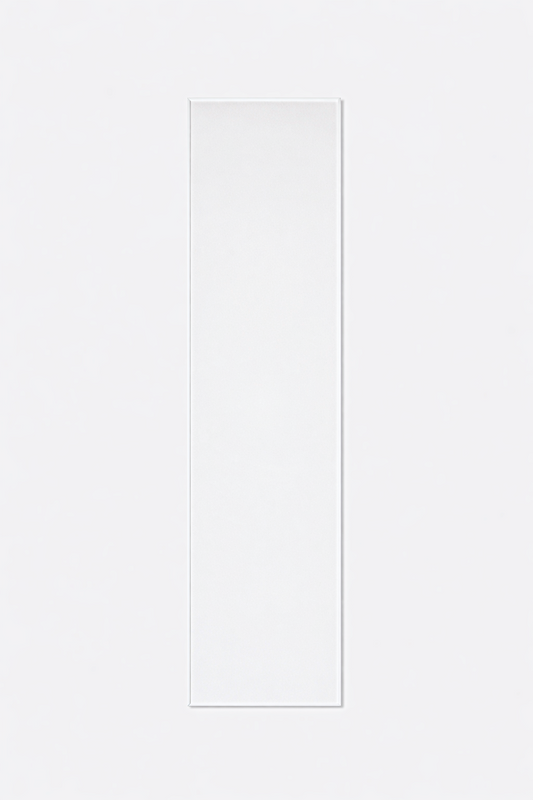 FirTec+® 800T infraroodpaneel 120x30 cm — vooraanzicht wit met wit profiel 