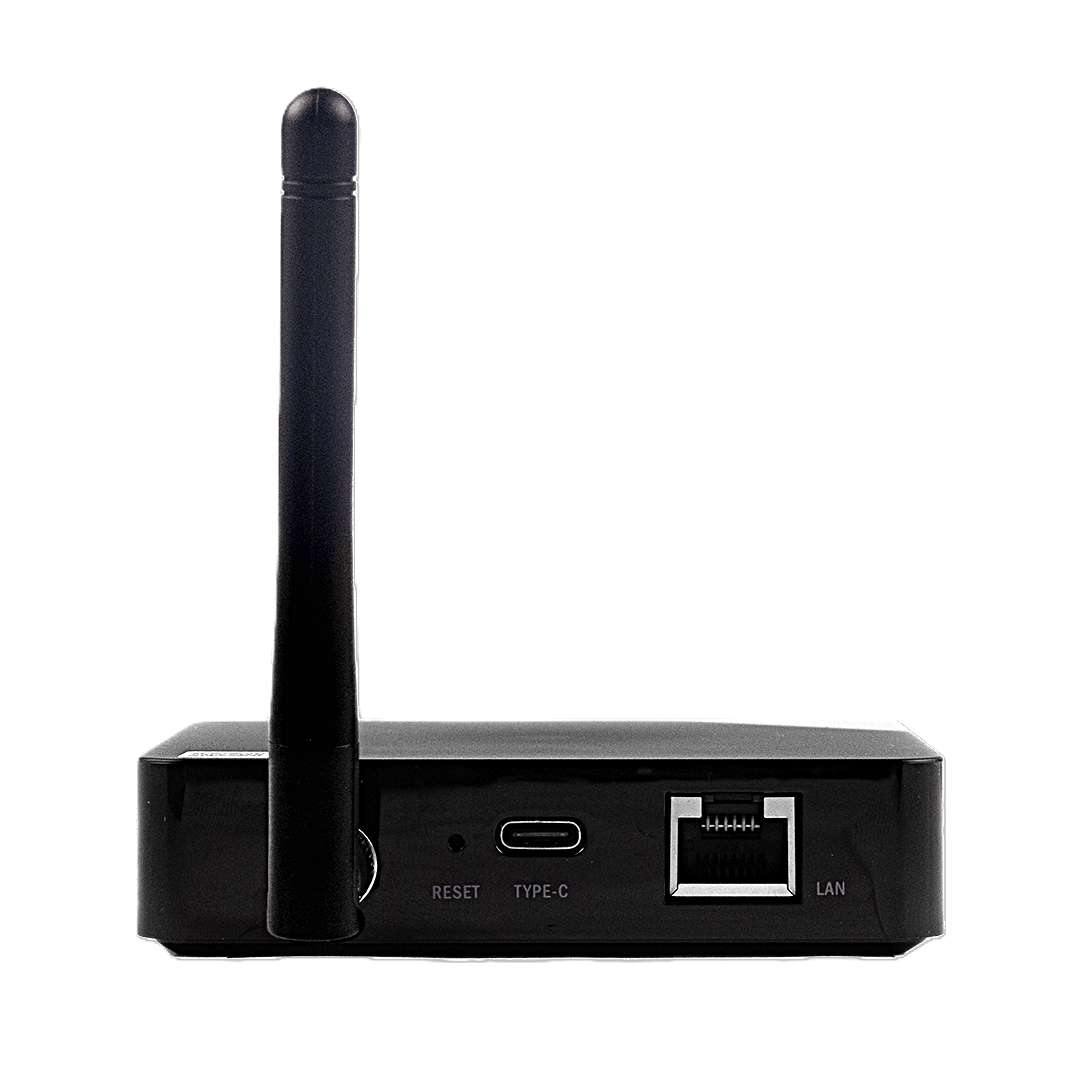 ESA Gateway Pro achterzijde – USB-C voeding, ethernet RJ45 en resetknop 