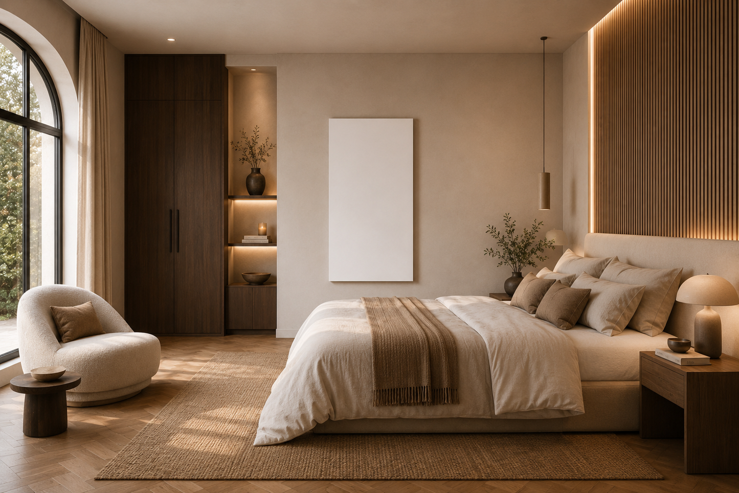 THERON FLAT elektrisch infraroodpaneel voor de slaapkamer ivoorwit