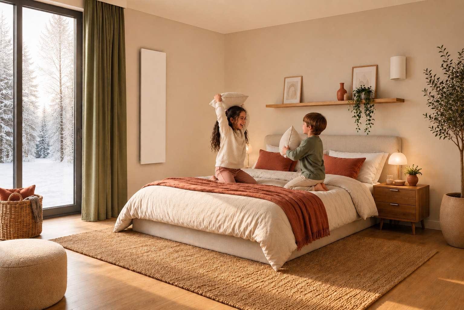 THERON FLAT elektrisch infraroodpaneel voor de woonkamer wit 3