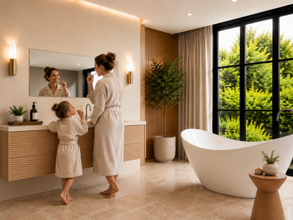 THERON® Reflect infrarood spiegelverwarming met indirect LED-verlichting – badkamer